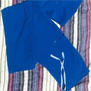 Figs royal blue yola straight leg scrub pants